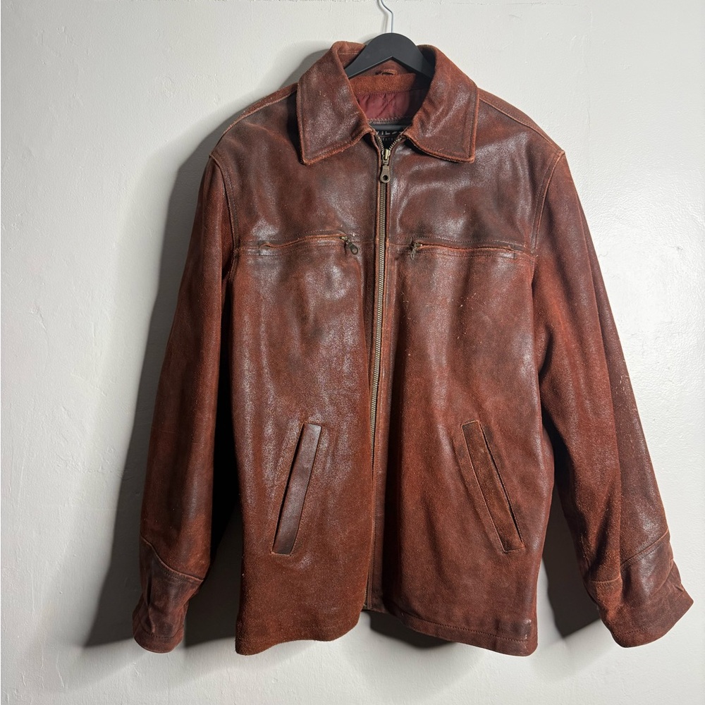 Vintage Men's wilson leather Brown Jacket